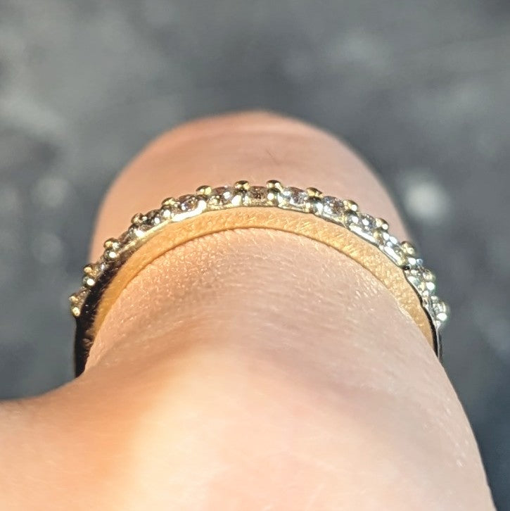 1990's Diamond 14 Karat Yellow Gold Vintage Stacking Band Ring Wilson's Estate Jewelry