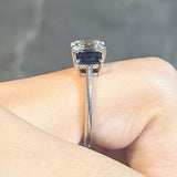 Tiffany & Co. 2.71 CTW Emerald Cut Diamond Sapphire Three Stone Platinum Ring GIA Wilson's Estate Jewelry