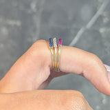 Edwardian Sapphire Ruby Diamond Platinum 18K Gold Antique Harem Flip Ring