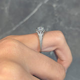 Bell Epoque 0.58 CTW Old European Diamond 18K Gold Bow Antique Engagement Ring