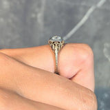 Edwardian 0.55 CTW Diamond 14 Karat Gold Antique Foliate Engagement Ring