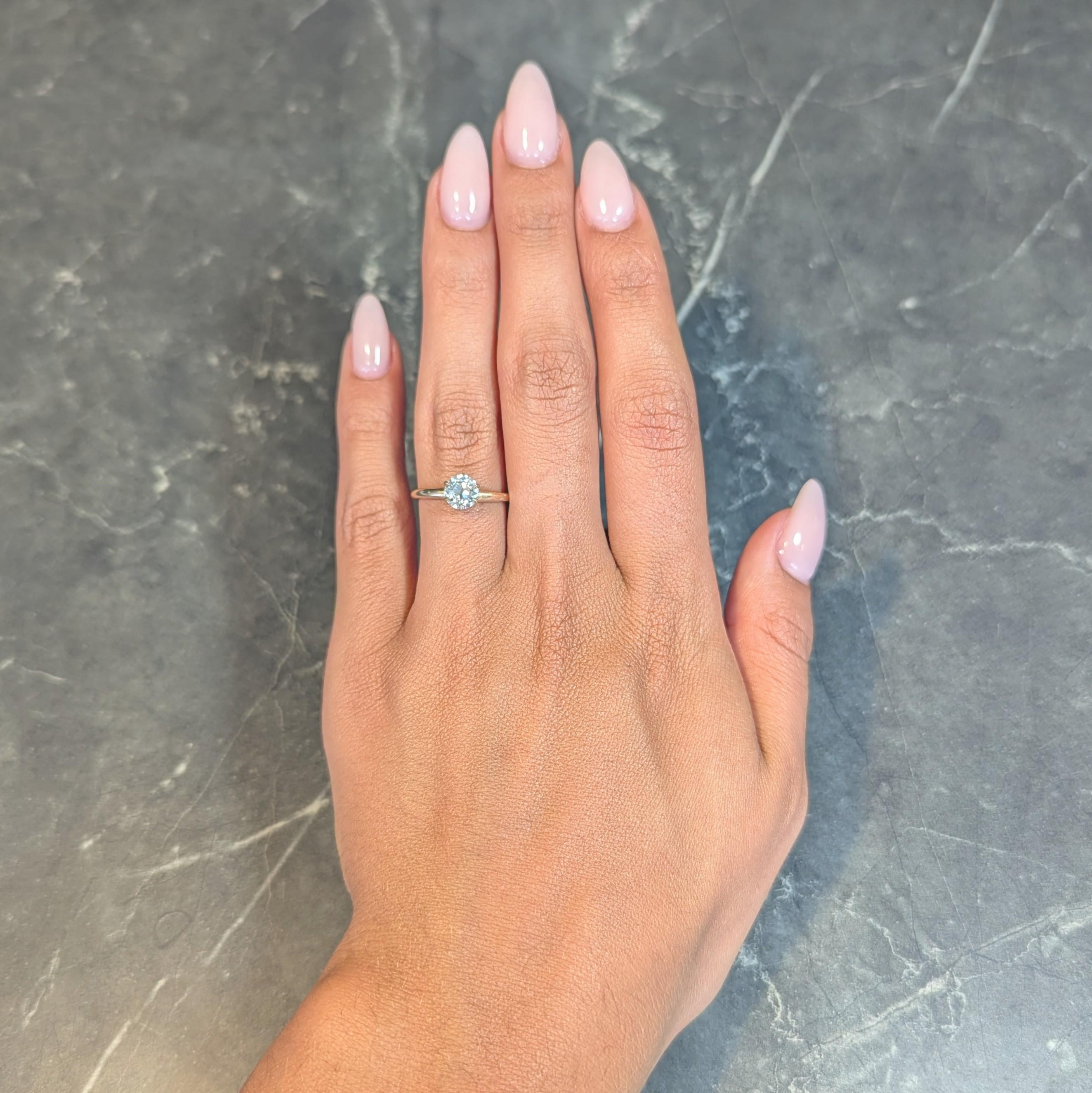 1.00 CTW Old European Antique Diamond 14K Yellow Gold Solitaire Engagement Ring