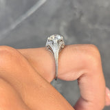 Art Deco 1.18 CTW Old European Diamond Platinum Antique Engagement Ring