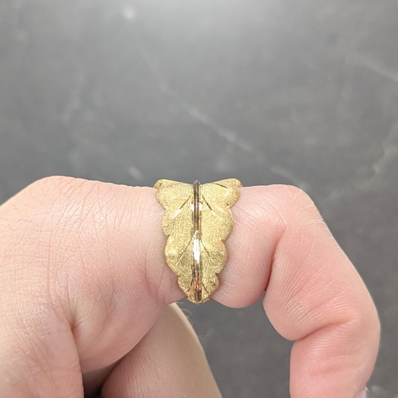 Buccellati 1970's 18 Karat Two-Tone Yellow Rose Gold Vintage Leaf Ring