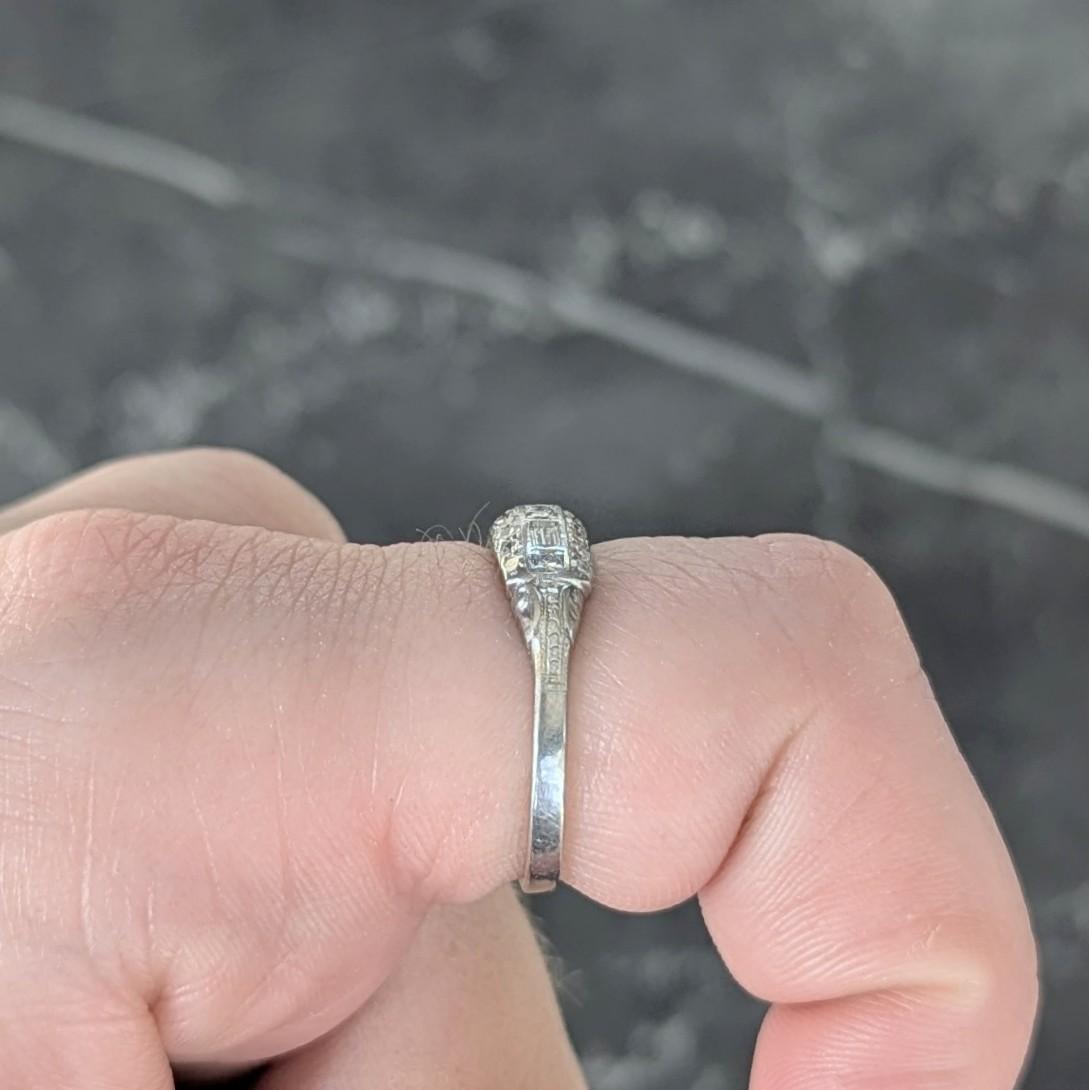 Art Deco 0.72 CTW Diamond Platinum Vintage Multi-Row Wedding Band Ring