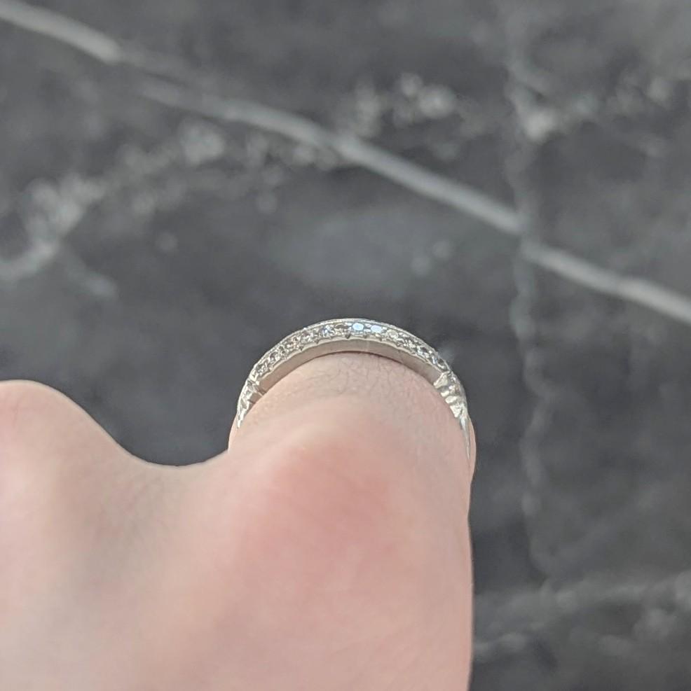 Art Deco 0.72 CTW Diamond Platinum Vintage Multi-Row Wedding Band Ring