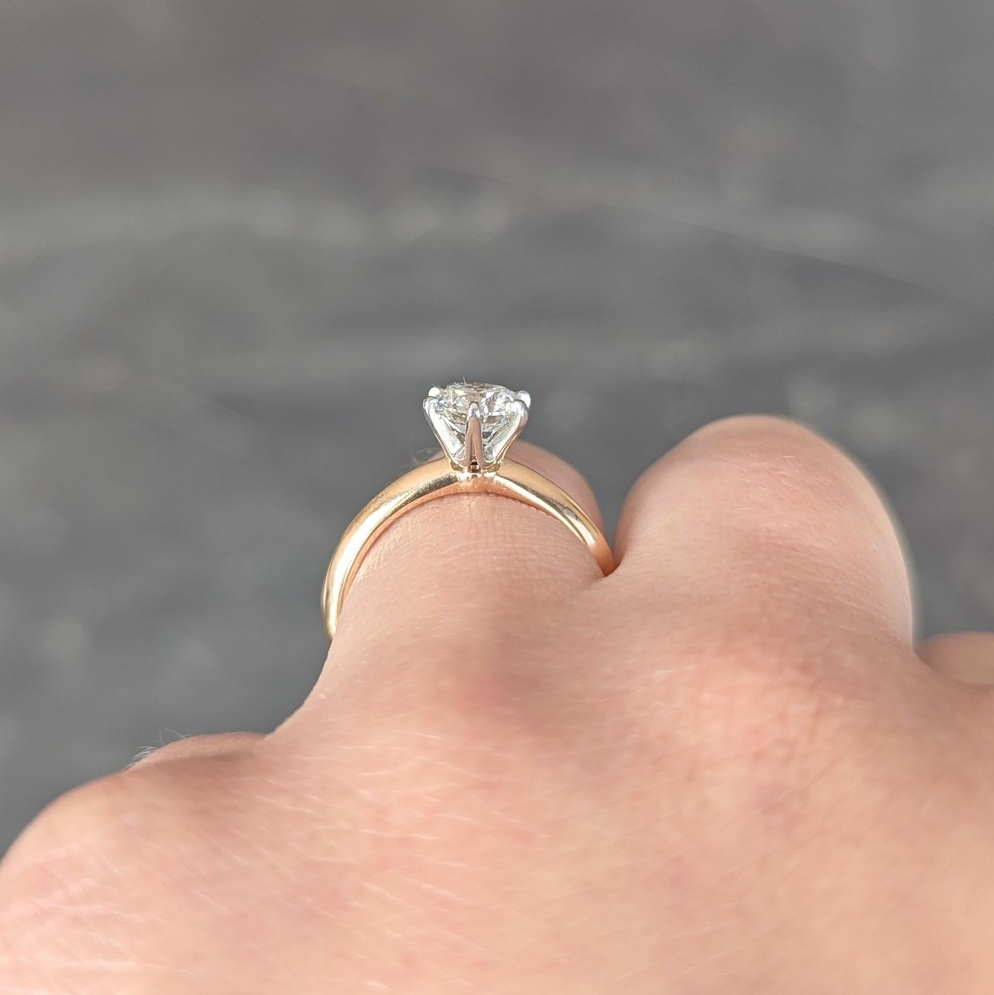 Tiffany & Co. 1.01 CT Diamond Platinum 18K Gold Solitaire Engagement Ring GIA