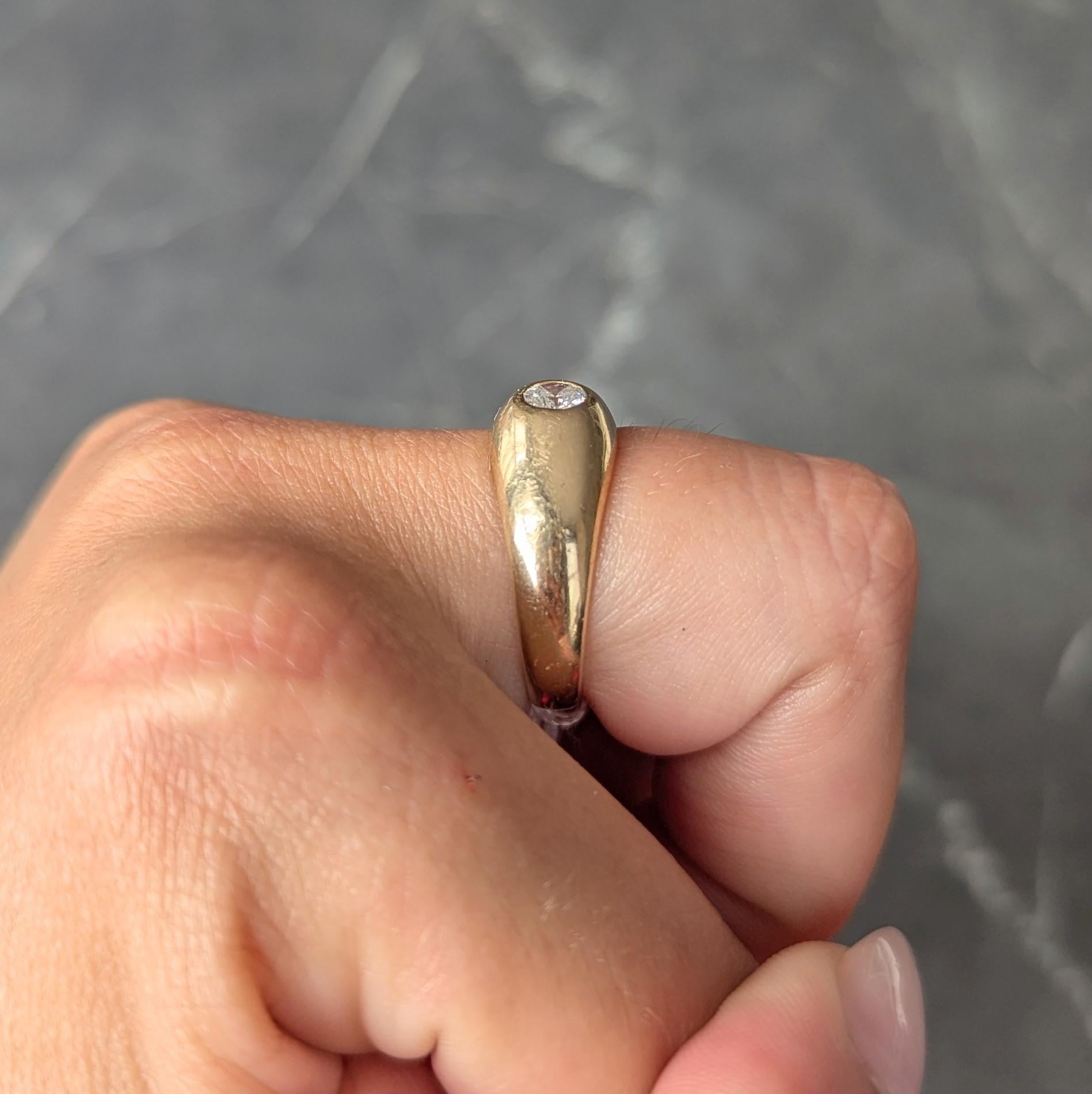 1960's Transitional Cut Diamond 14K Gold Vintage Solitaire Engagement Ring