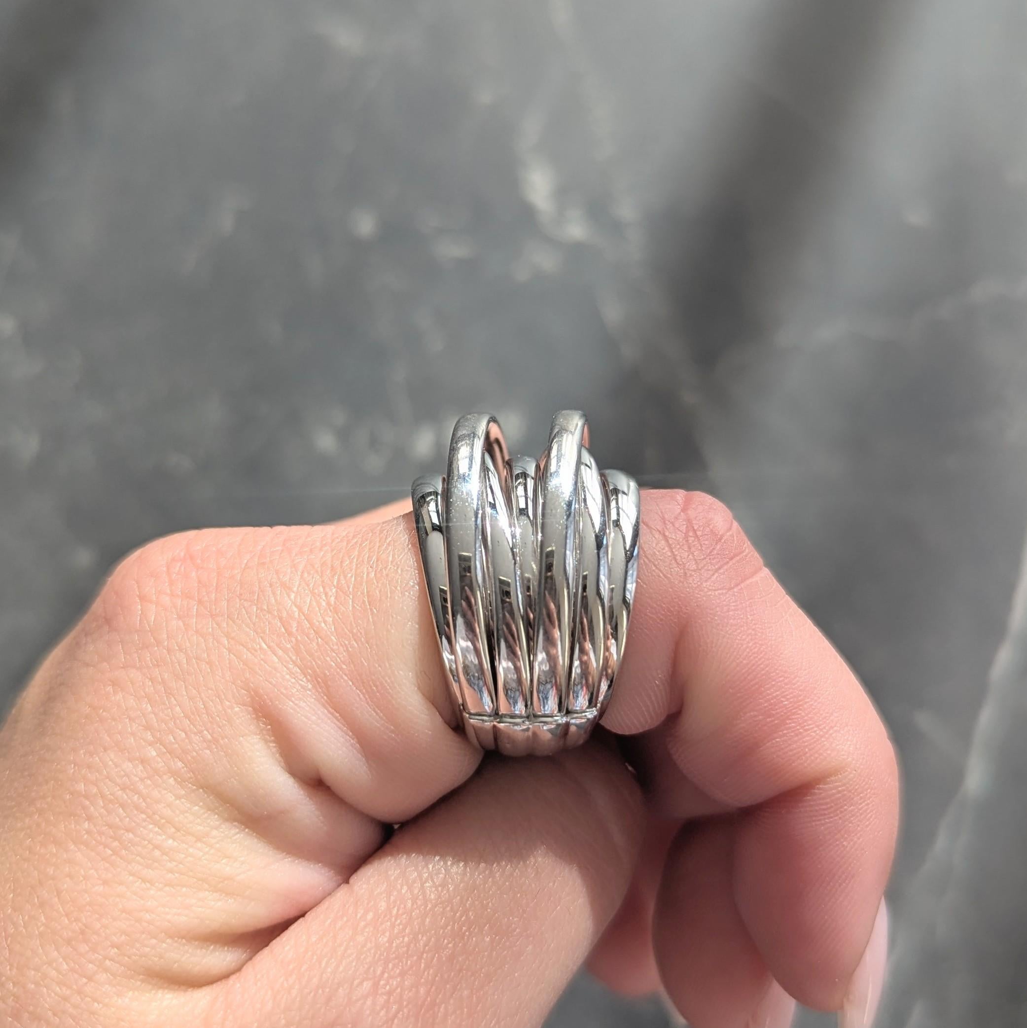 De Grisogono Contemporary 18 Karat White Gold Domed Allegra Band Ring