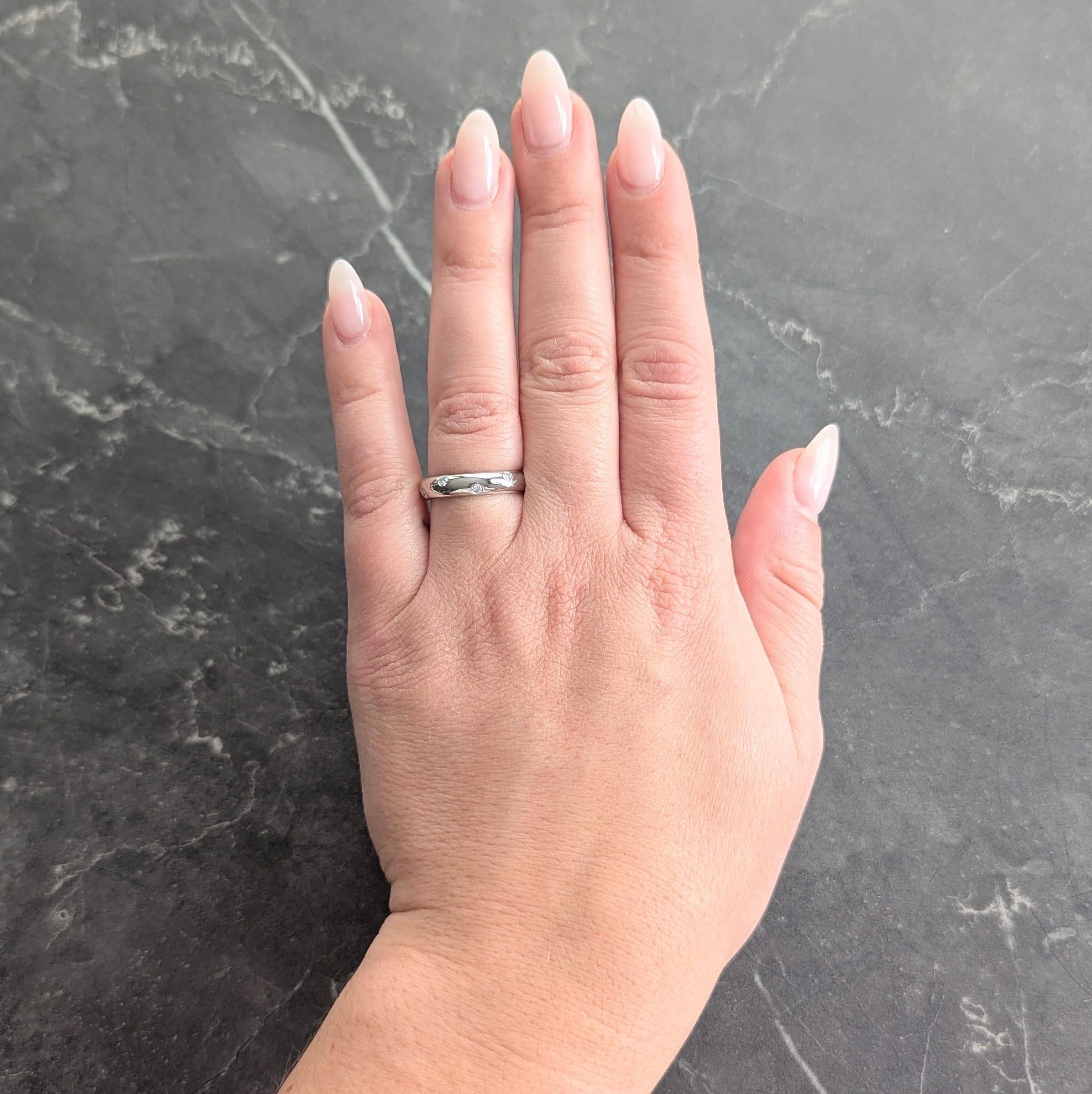 Tiffany & Co. 2000's Diamond Platinum Etoile Band Ring