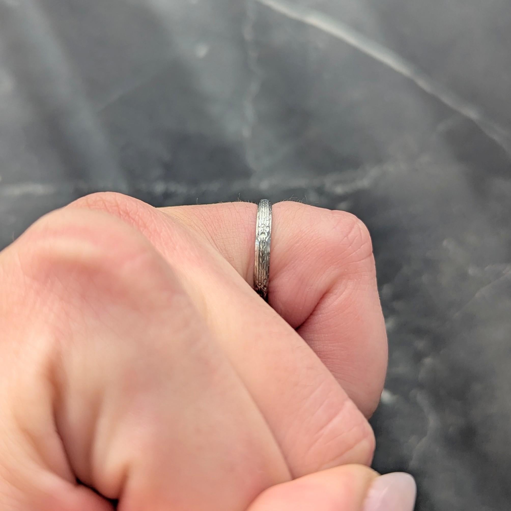 Belais Art Deco 1931 18 Karat White Gold Orange Blossom Band Ring