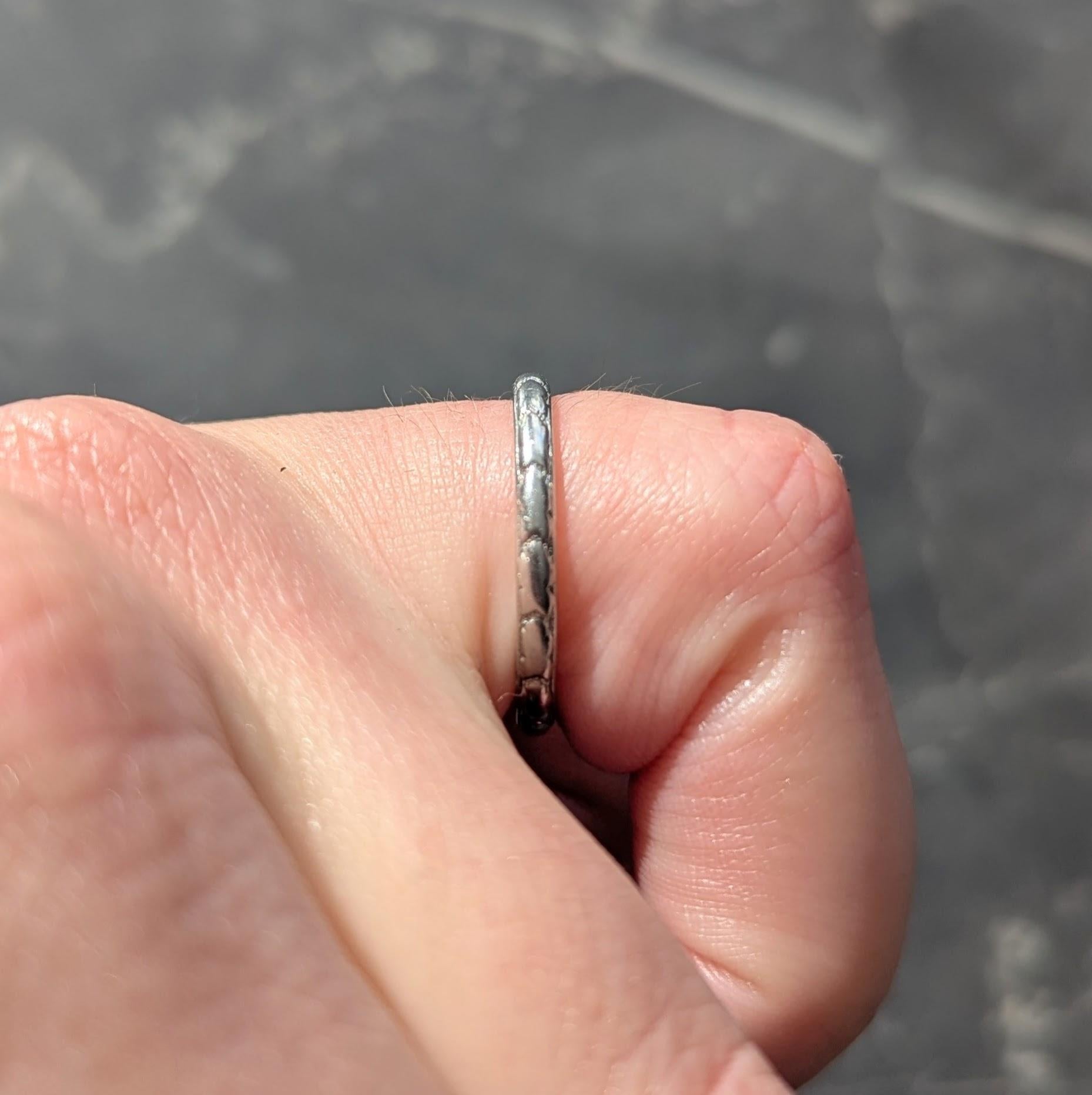 1920 Art Deco Platinum Foliate Antique Wedding Band Ring