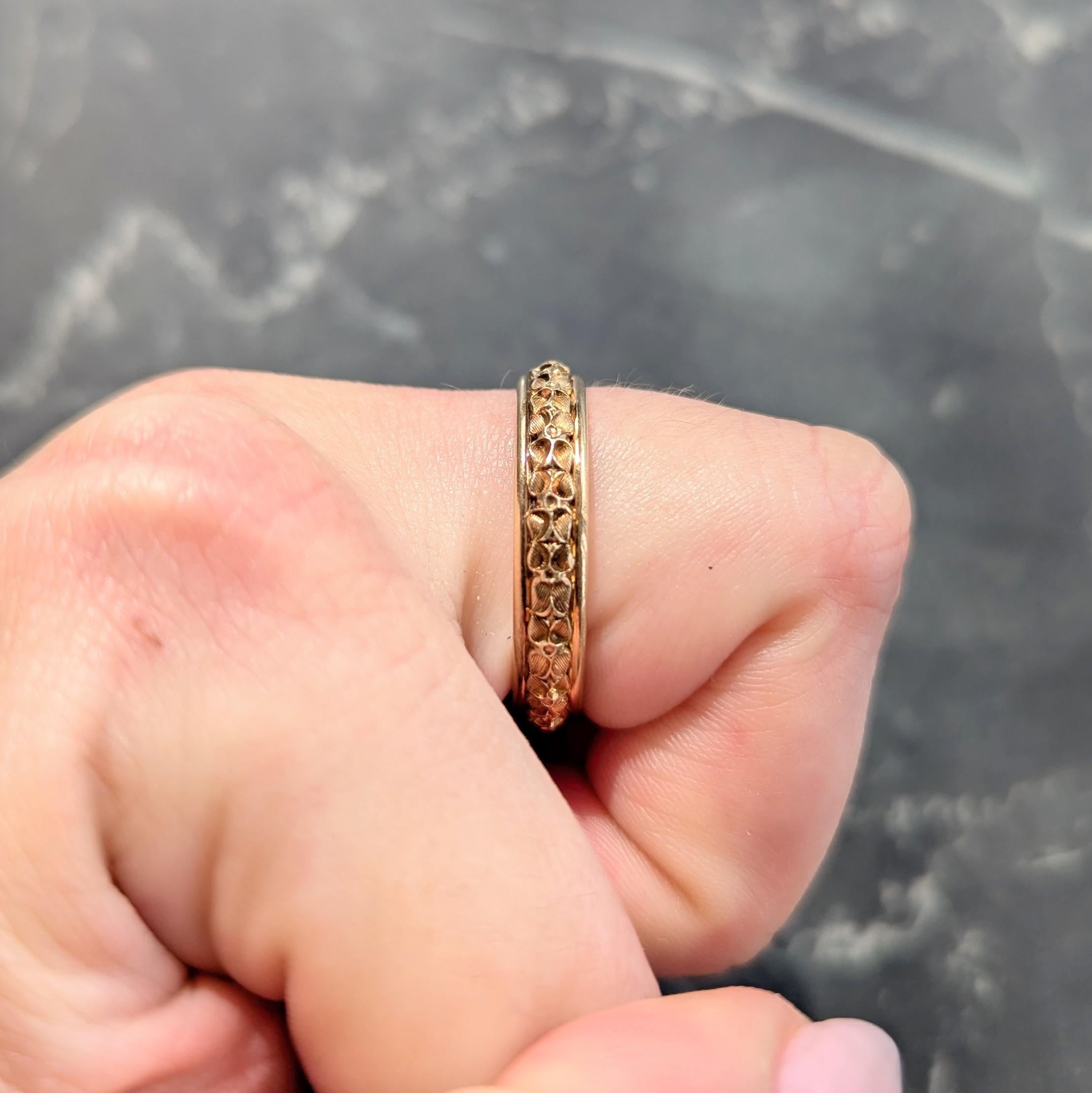 Art Deco 14 Karat Yellow Gold Vintage Orange Blossom Wedding Band Ring