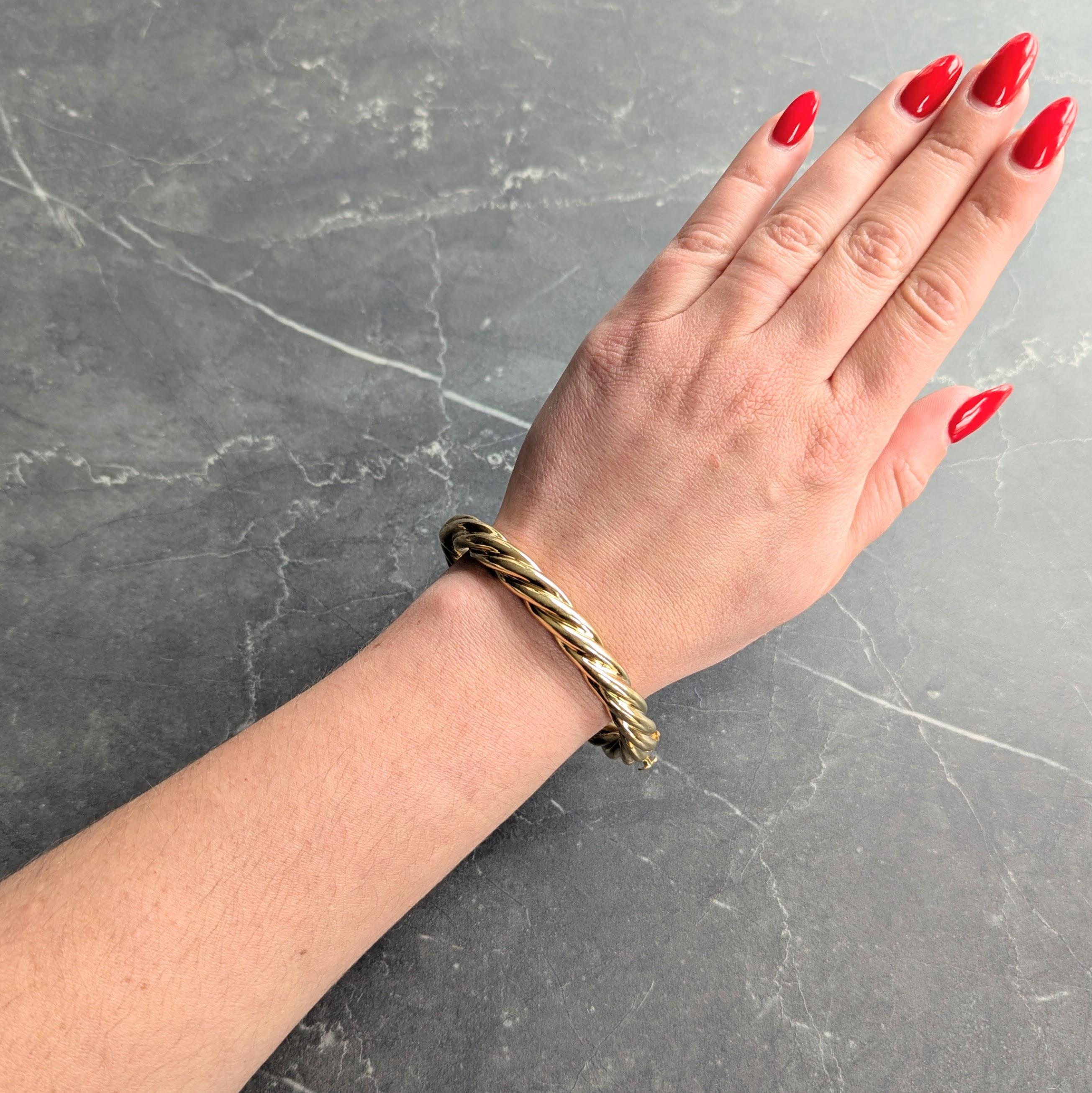 Tiffany & Co. 18 Karat Yellow Gold Vintage Twisted Rope Bangle Bracelet