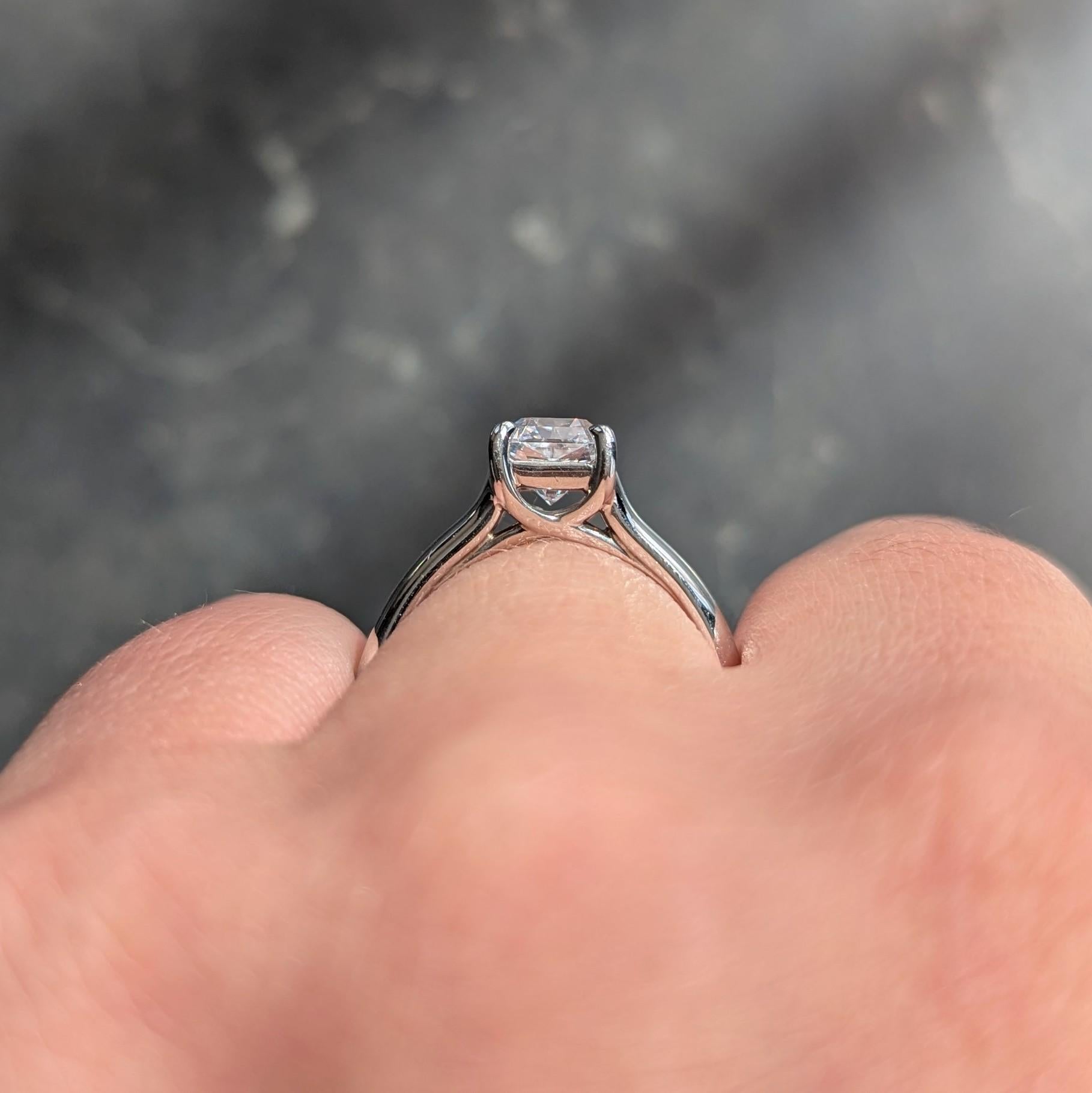 1999 Tiffany & Co. Lucida 1.12 CTW Diamond Platinum Vintage Engagement Ring