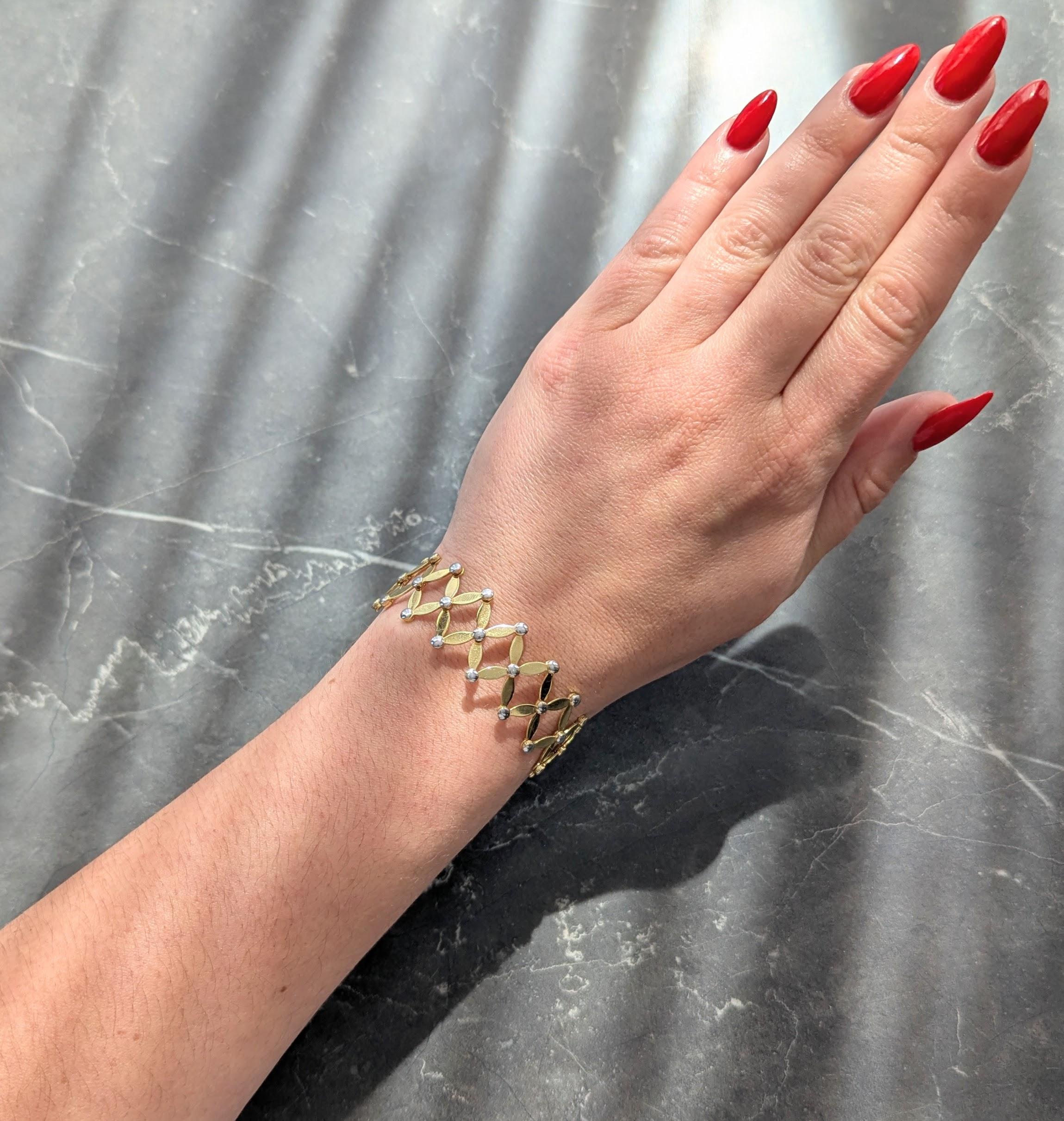 2000's 18 Karat Two-Tone Yellow Gold Expanding Universal Bracelet Ring