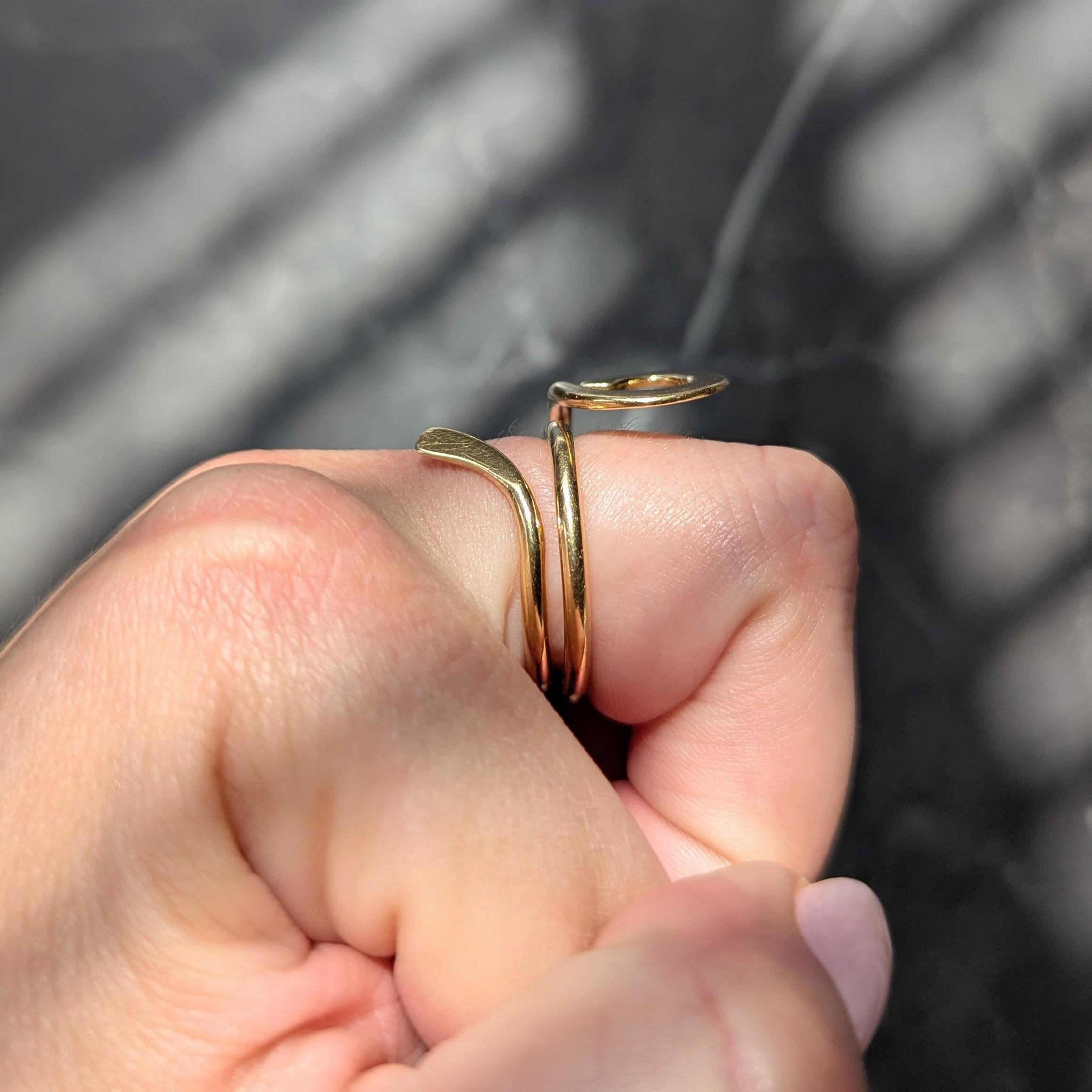 Cartier Dinh Van 1970's 18 Karat Yellow Gold Vintage Ankh Bypass Ring