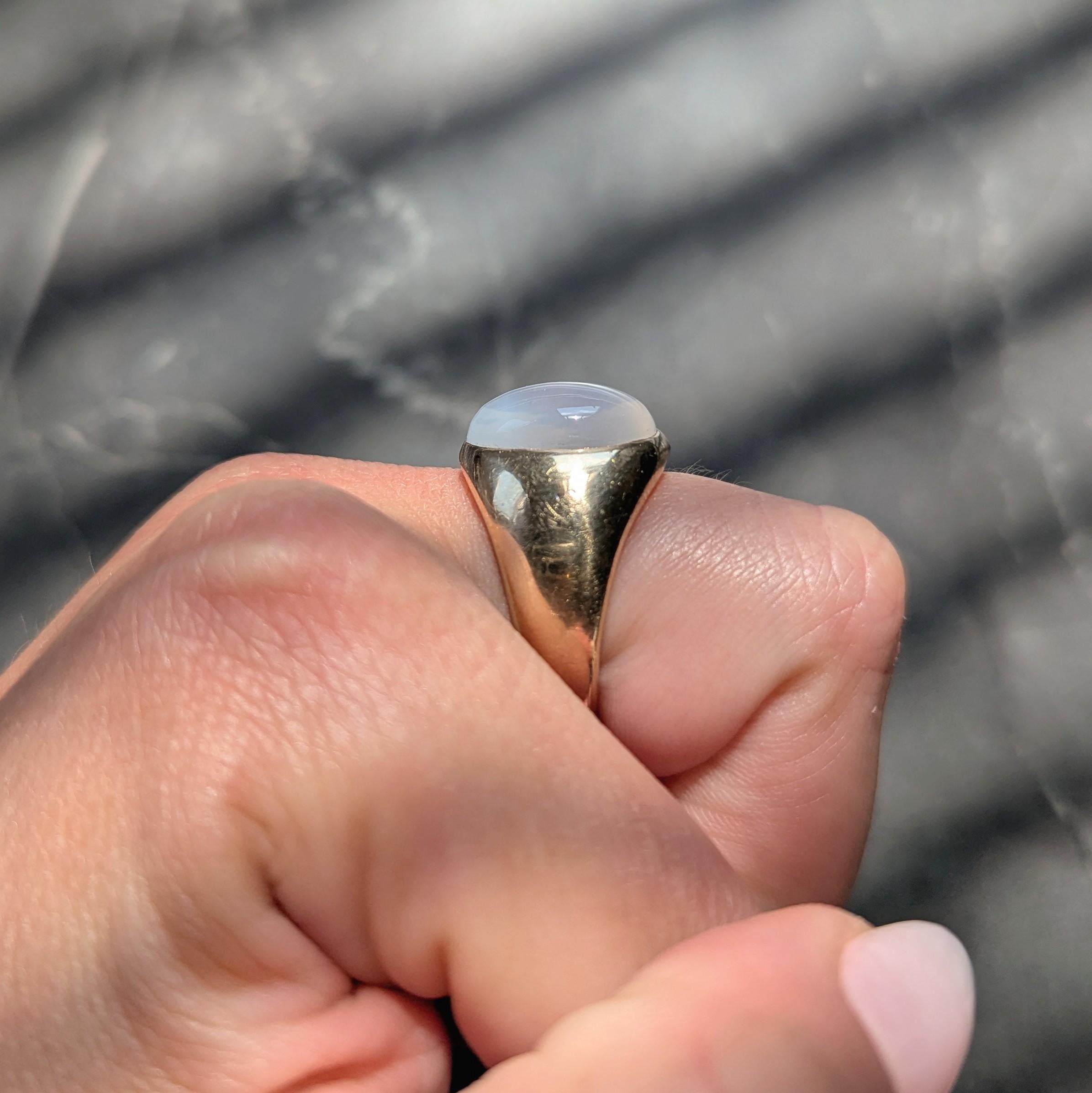 Victorian Moonstone 14 Karat Yellow Gold Antique Unisex Ring