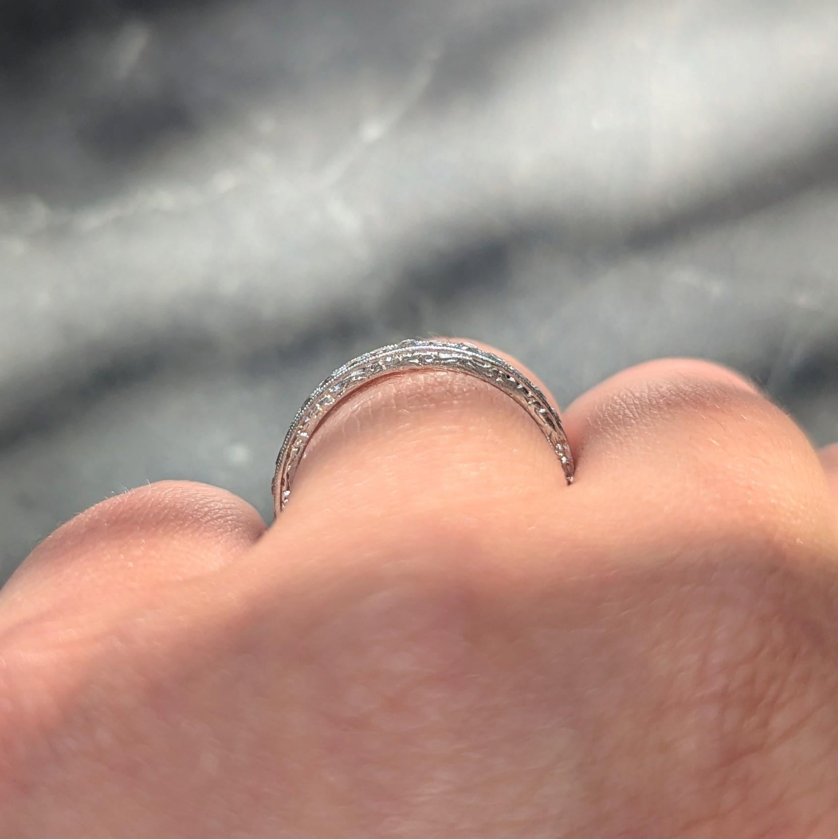 Art Deco 1.60 CTW French Cut Diamond Platinum Vintage Eternity Wedding Band Ring
