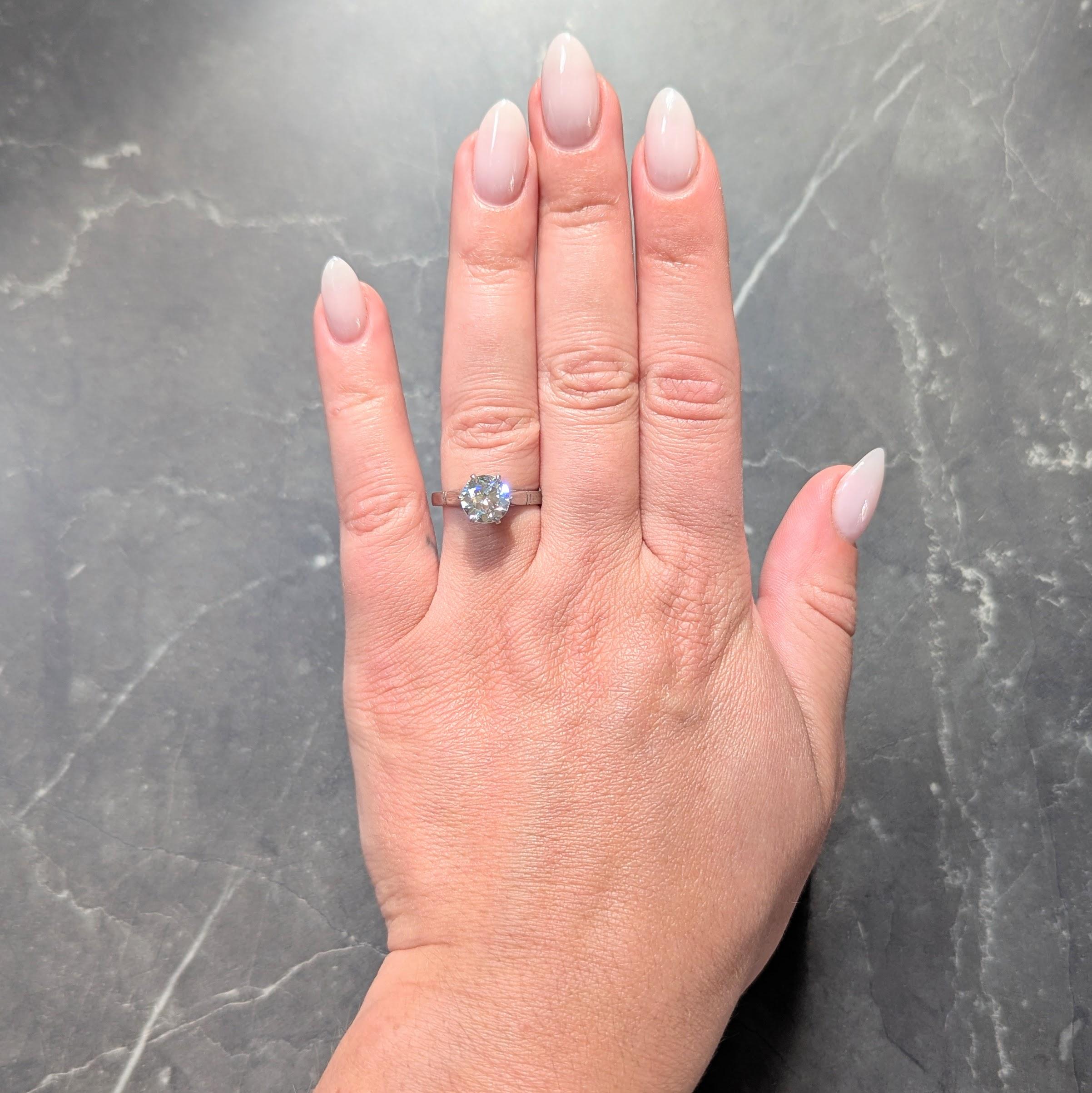 Art Deco Old European Cut Diamond Platinum Vintage Solitaire Engagement GIA
