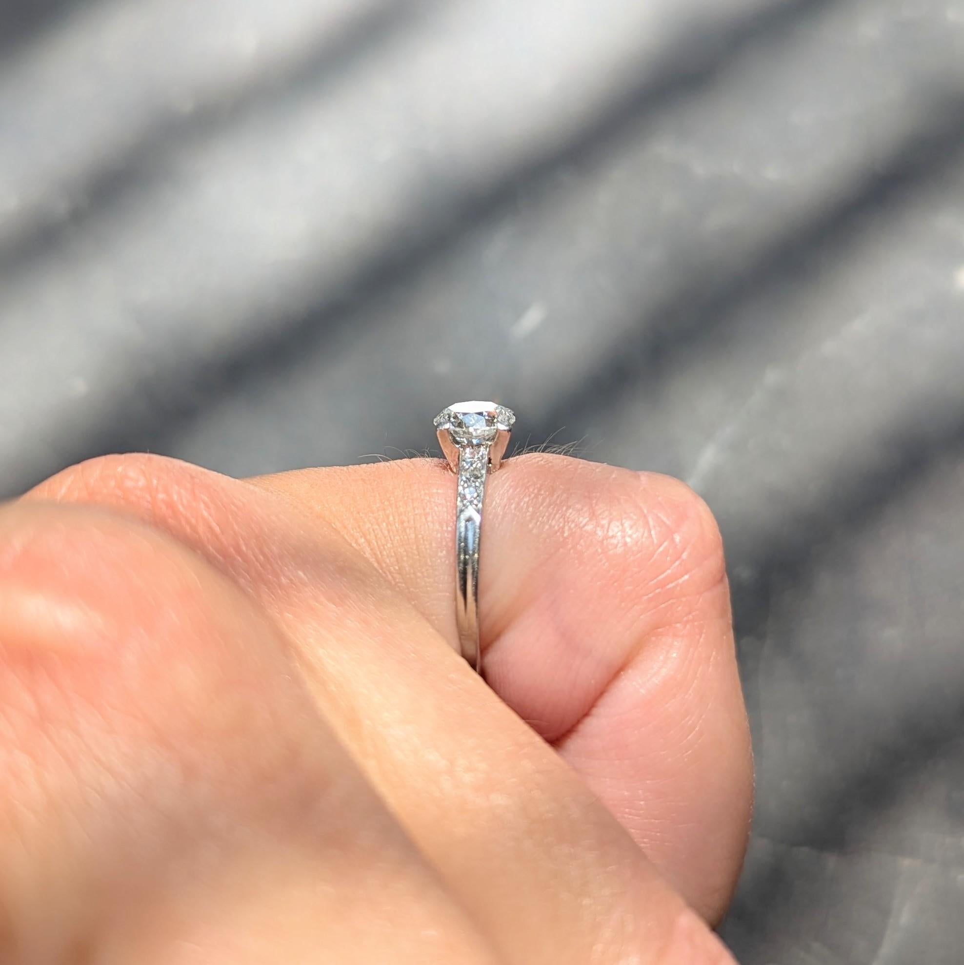 Tiffany & Co. Mid-Century 1.00 CTW Diamond Platinum Vintage Engagement Ring