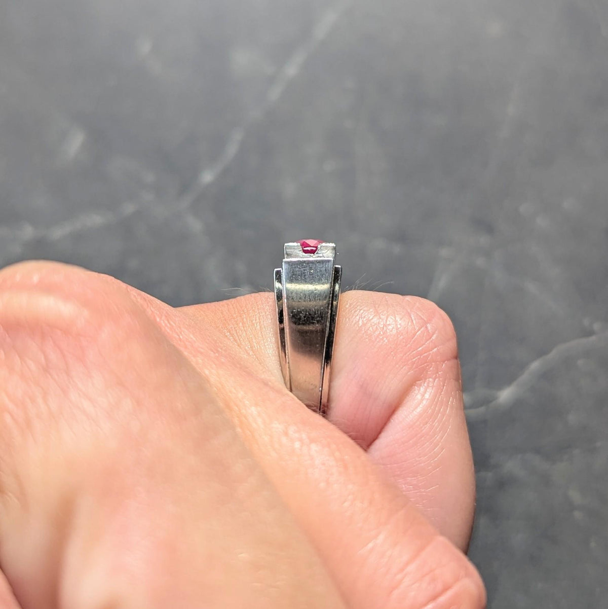 Art Deco 2.28 CTW No Heat Burma Ruby Diamond Platinum Vintage Ring GIA
