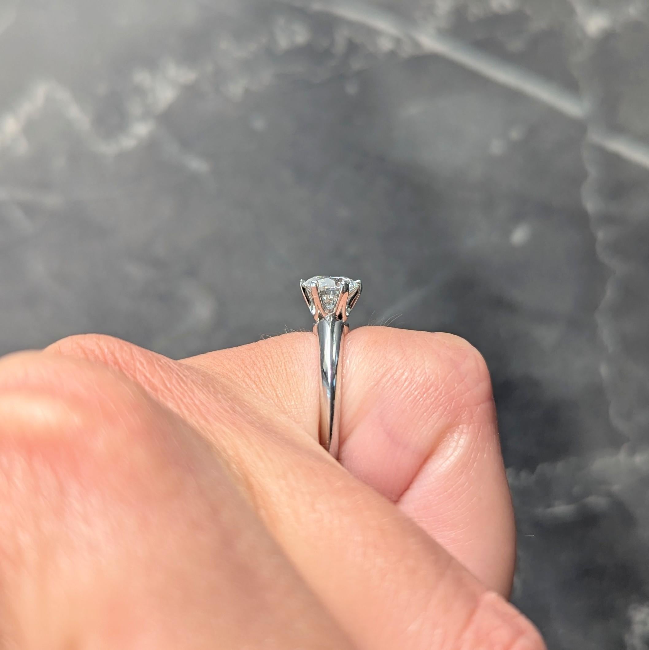 Tiffany & Co. Contemporary 0.90 CTW Diamond Platinum Solitaire Engagement Ring