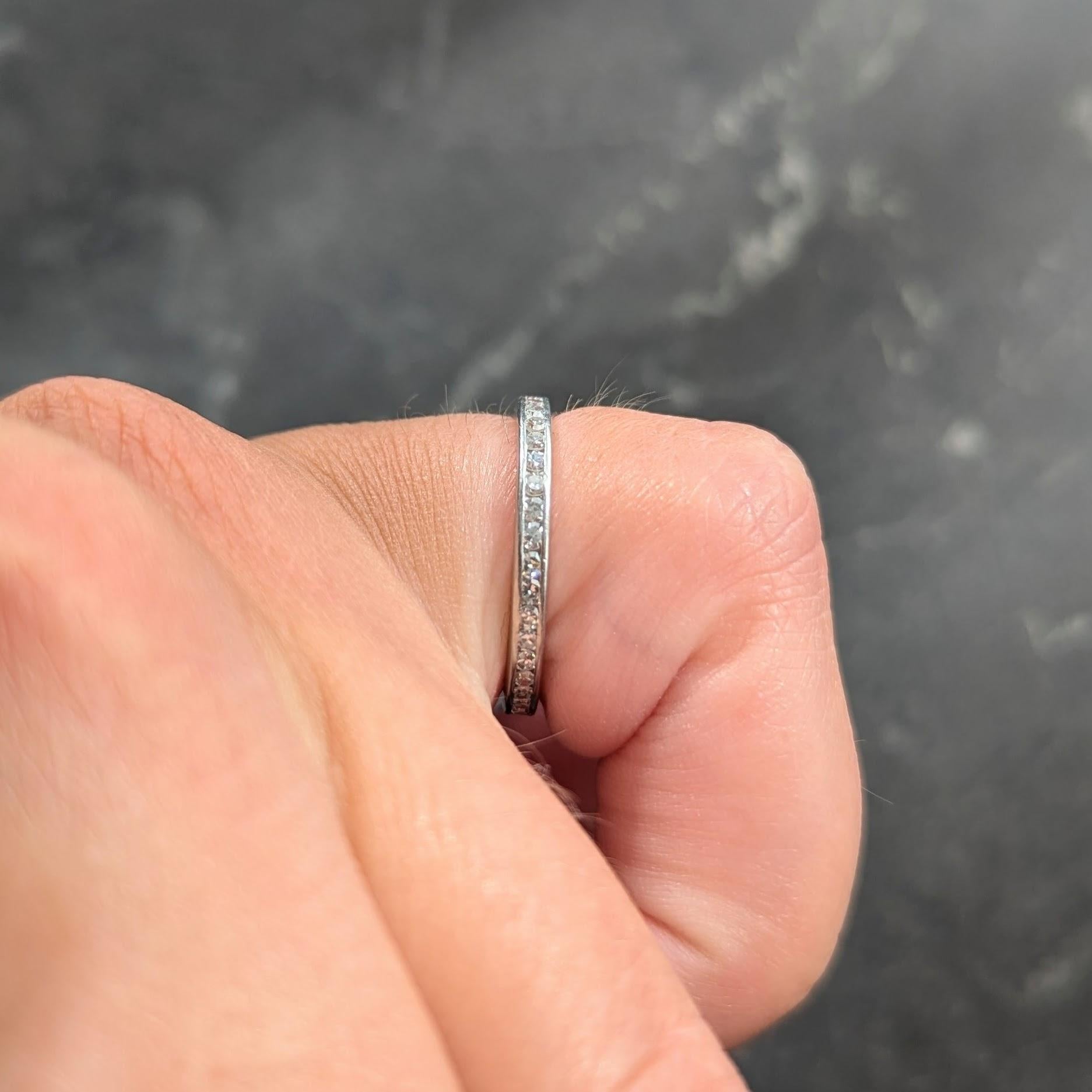 Art Deco 0.60 CTW Diamond Platinum Vintage Eternity Channel Wedding Band Ring
