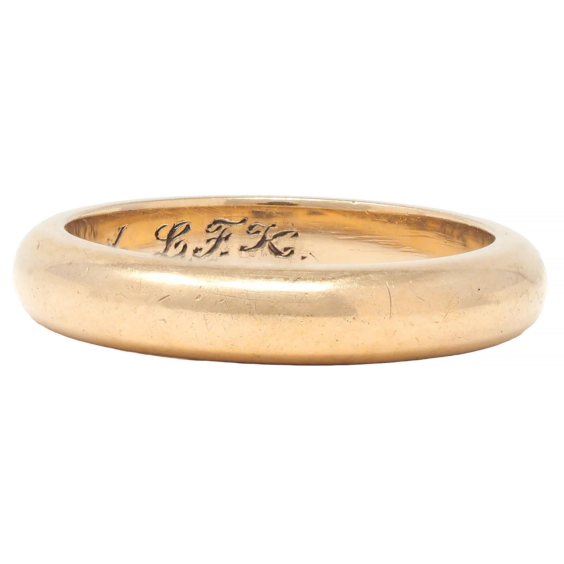 Tiffany & Co. Retro 14 Karat Yellow Gold Vintage Wedding Band Ring