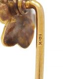 Art Nouveau Diamond 14 Karat Yellow Gold Antique Pansy Face Stickpin