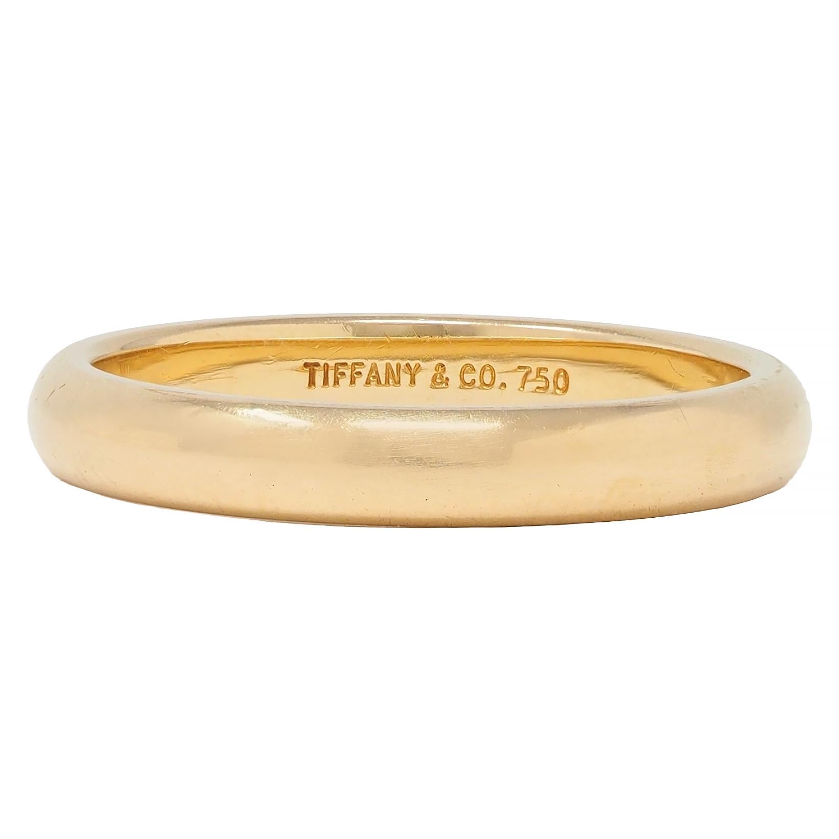 Tiffany & Co. 18 Karat Yellow Gold Contemporary Forever Wedding Band Ring