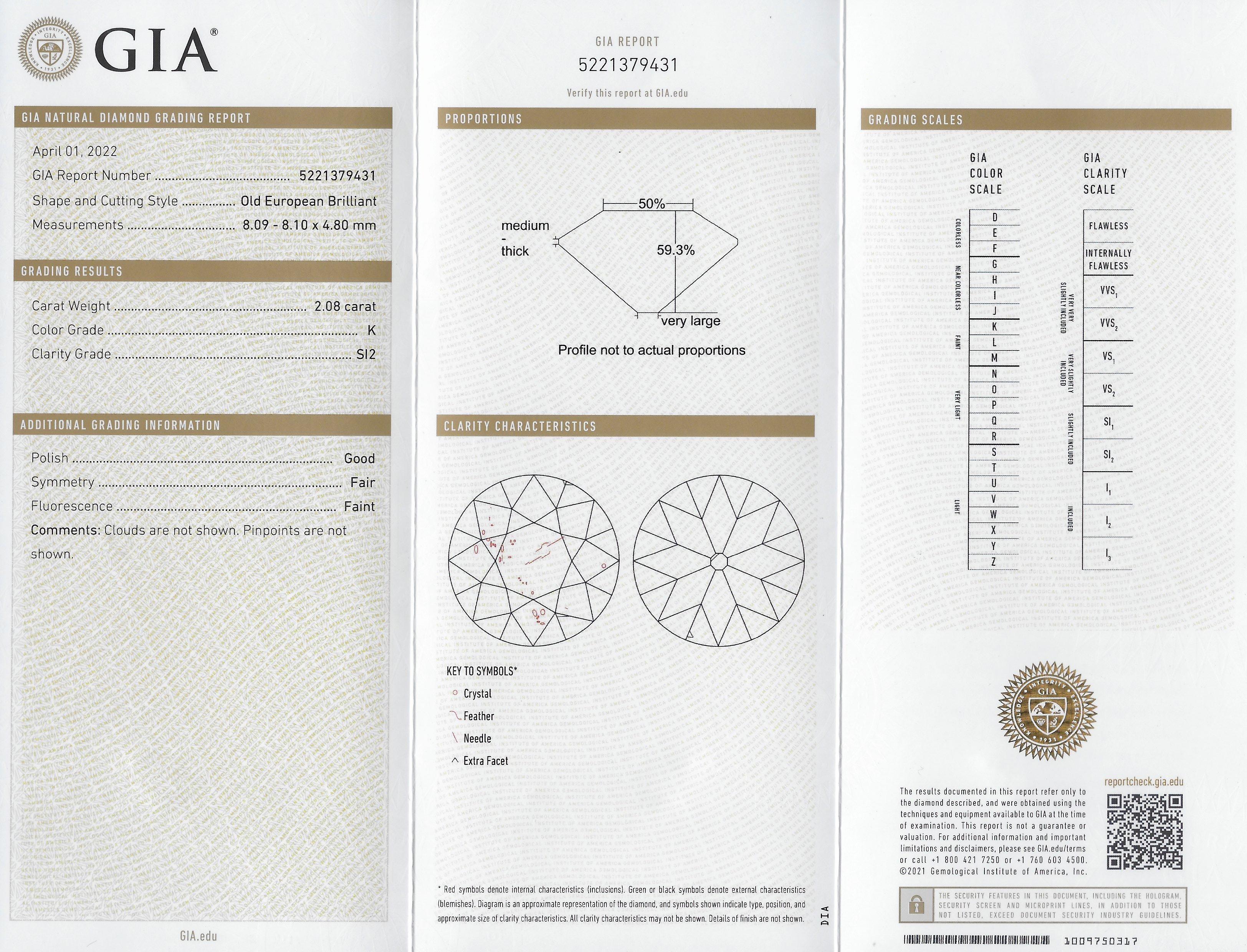 Belle Epoque Old European Diamond Platinum Butterfly Antique Engagement Ring GIA