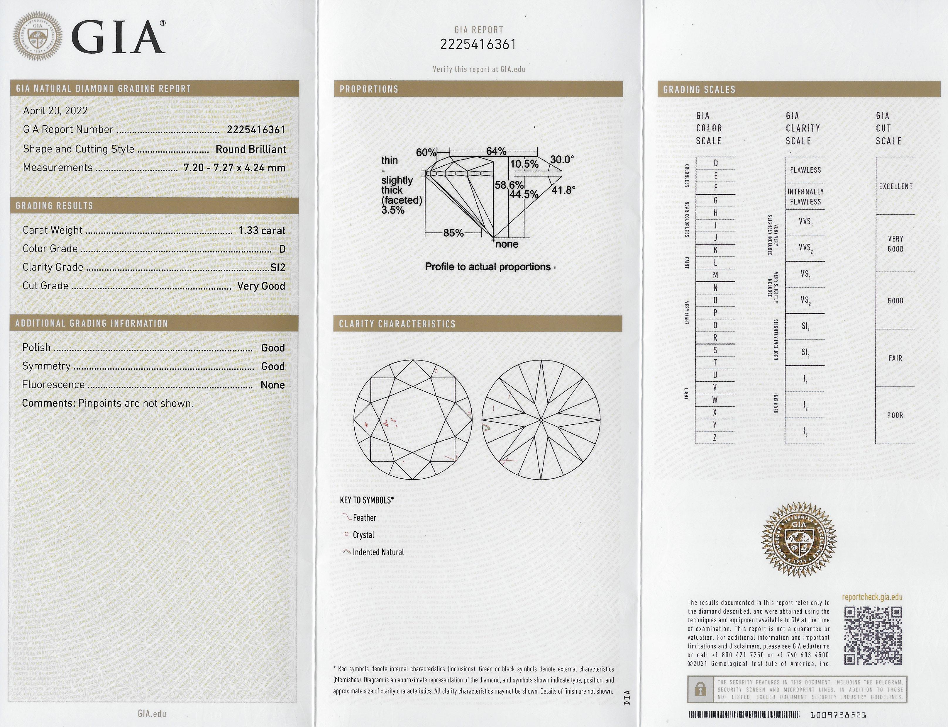 Mid-Century 1.57 CTW Diamond Platinum Vintage Engagement Ring GIA