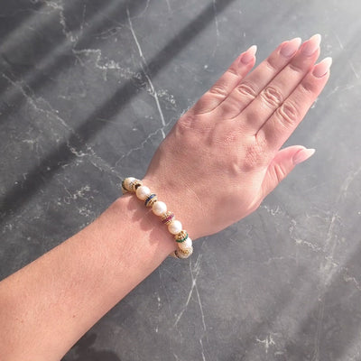 Van Cleef & Arpels 1980's Pearl Multi-Gem 18K Gold Convertible Bracelet Set