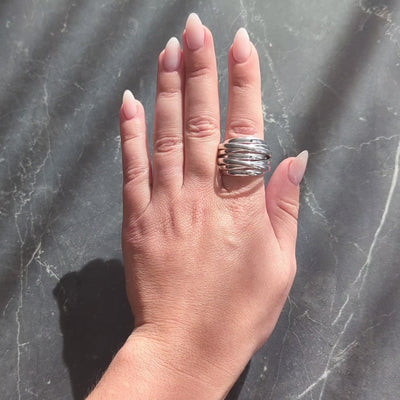 De Grisogono Contemporary 18 Karat White Gold Domed Allegra Band Ring