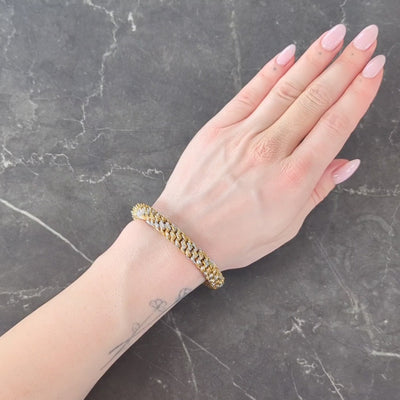 Tiffany & Co. 1960's 18 Karat Two-Tone Gold Vintage Woven Rope Chain Bracelet