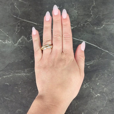 Cartier Paris 1960's 2.88 CTW Diamond 18K Gold Vintage Rolling Trinity Band Ring