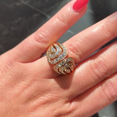 Van Cleef & Arpels French 1970's Diamond 18 Karat Yellow Gold Vintage Dome Ring