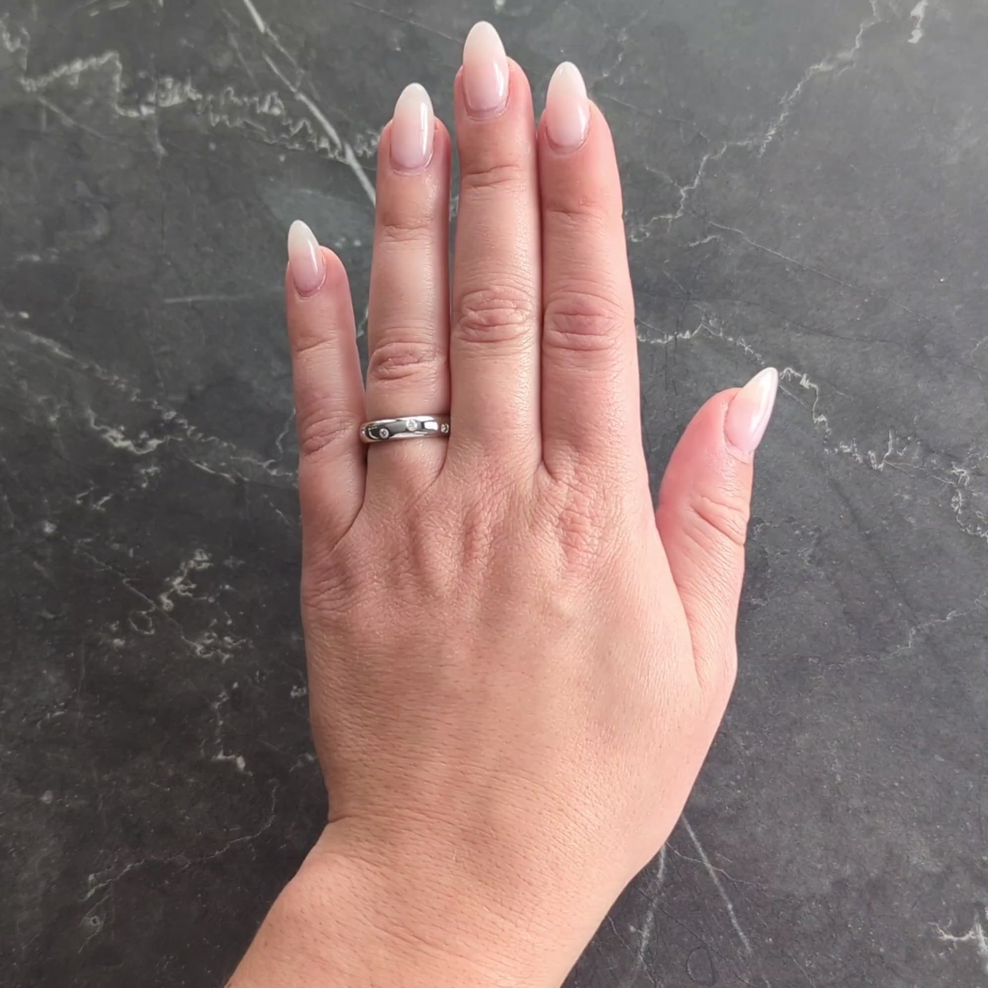 Tiffany & Co. 2000's Diamond Platinum Etoile Band Ring