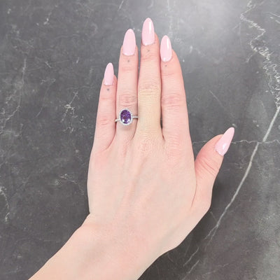 Tiffany & Co. 3.78 CTW No Heat Ceylon Purple Sapphire Diamond Platinum Ring GIA