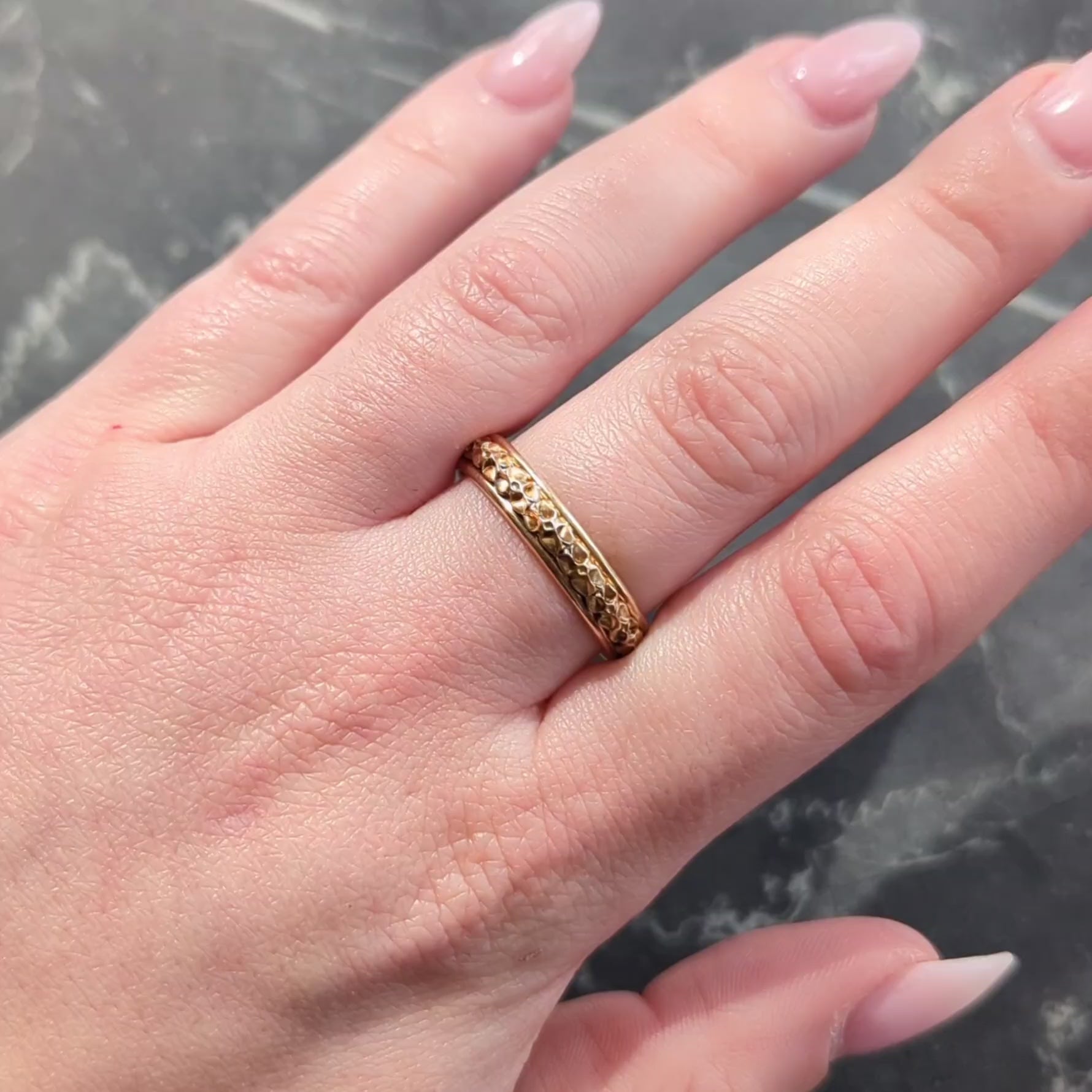 Art Deco 14 Karat Yellow Gold Vintage Orange Blossom Wedding Band Ring