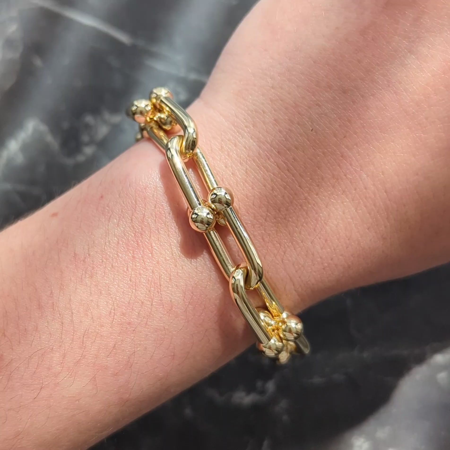 Tiffany & Co. Contemporary 18 Karat Yellow Gold Large Hardware Bracelet