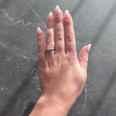 Retro 0.38 CTW Transitional Diamond Platinum Vintage Knife Edge Engagement Ring