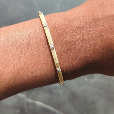 Buccellati Diamond 18 Karat Gold Contemporary Macri Classica Bangle Bracelet