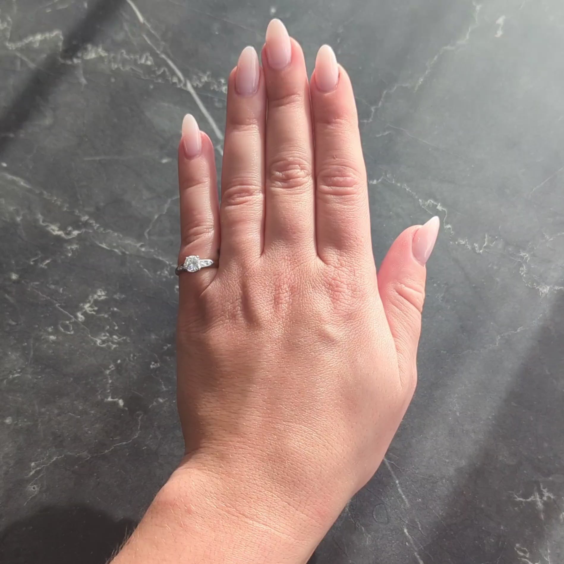 Cartier 0.73 CTW Transitional Cut Diamond Platinum 18K Gold Engagement Ring