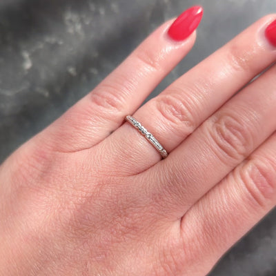 Art Deco 18 Karat White Gold Orange Blossom Buckle Wedding Band Ring