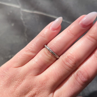 1914 Platinum Antique Edwardian Orange Blossom Wedding Band Ring