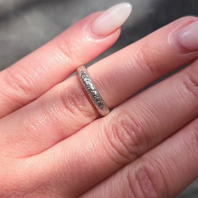 Art Deco 18 Karat Gold Platinum Vintage Orange Blossom Wedding Band Ring