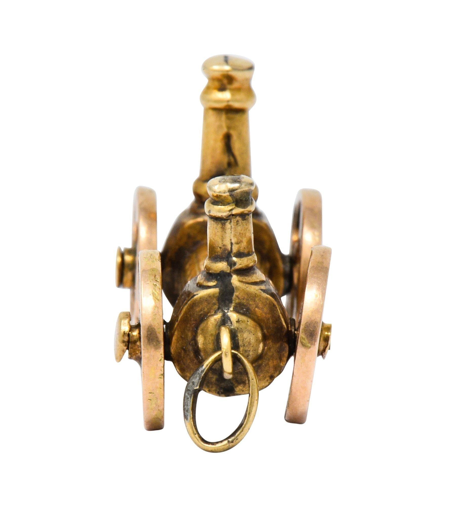 Victorian 18 Karat Two-Tone Gold Antique Steam Engine Locomotive Charm