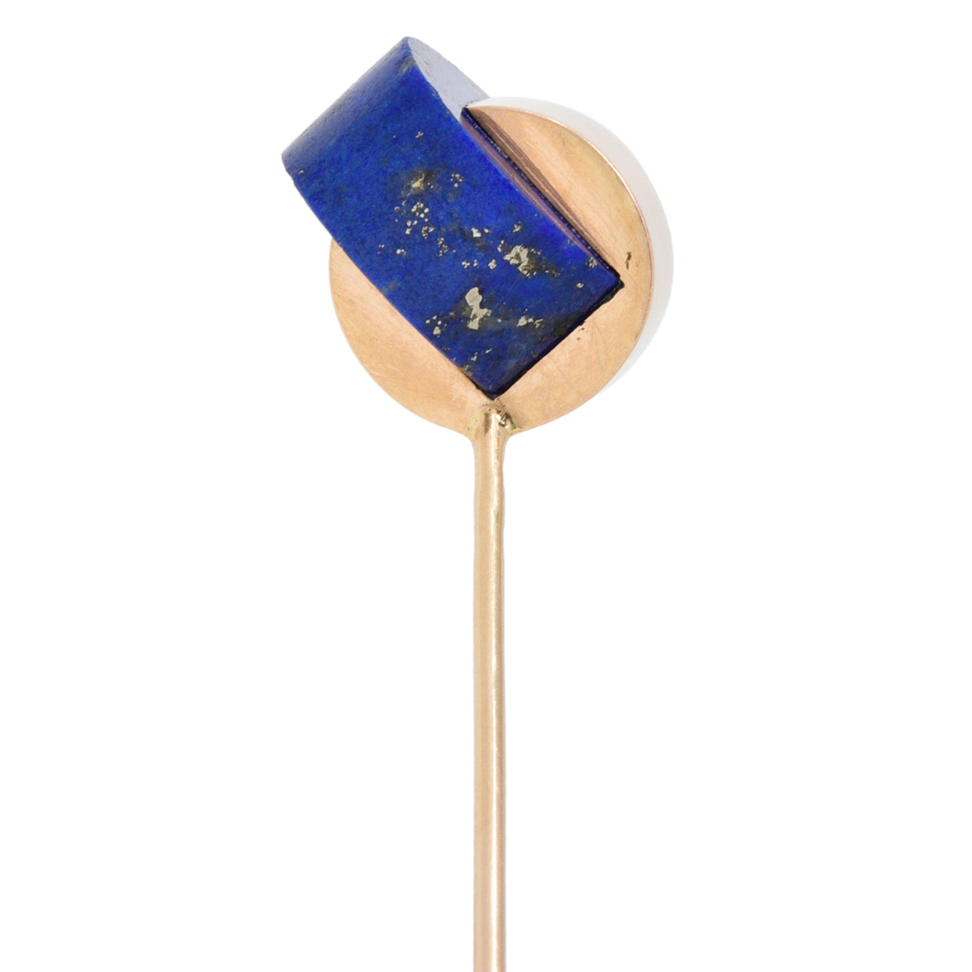 French Modernist Lapis Lazuli 18 Karat Yellow Gold Vintage Stickpin